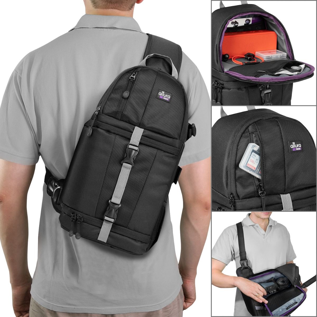 Professional Camera Sling Backpack for DSLR Cameras