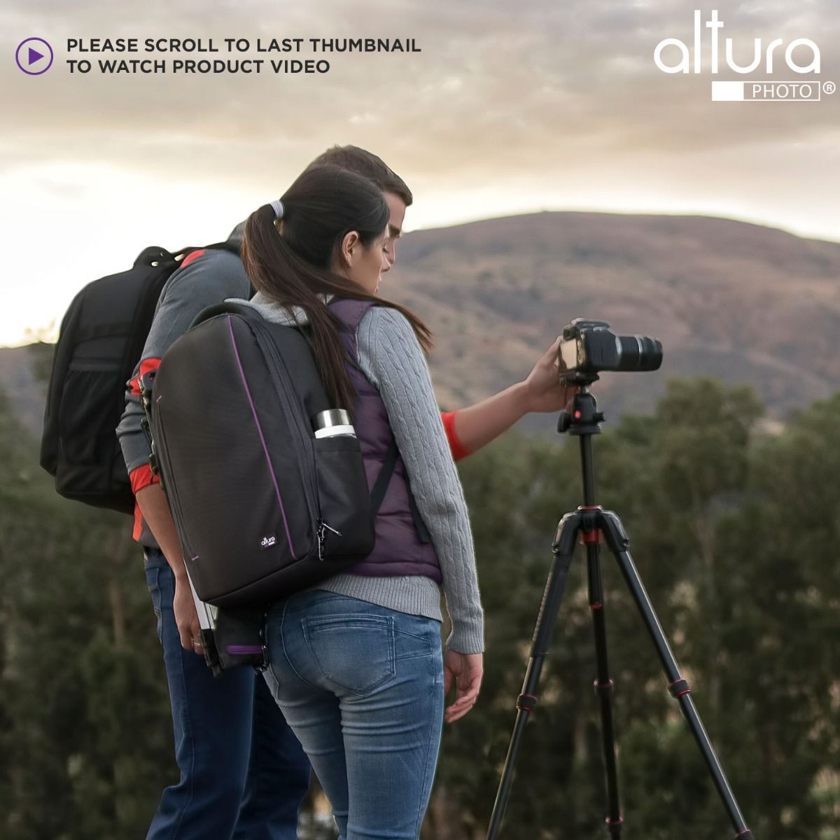 Camera Backpack with Laptop Case for Canon Nikon Sony Mirrorless and DSLR  Camera, Flash Light and other Photography Accessories - Large Capacity Black  Bag with Tripod Holder by Altura Photo