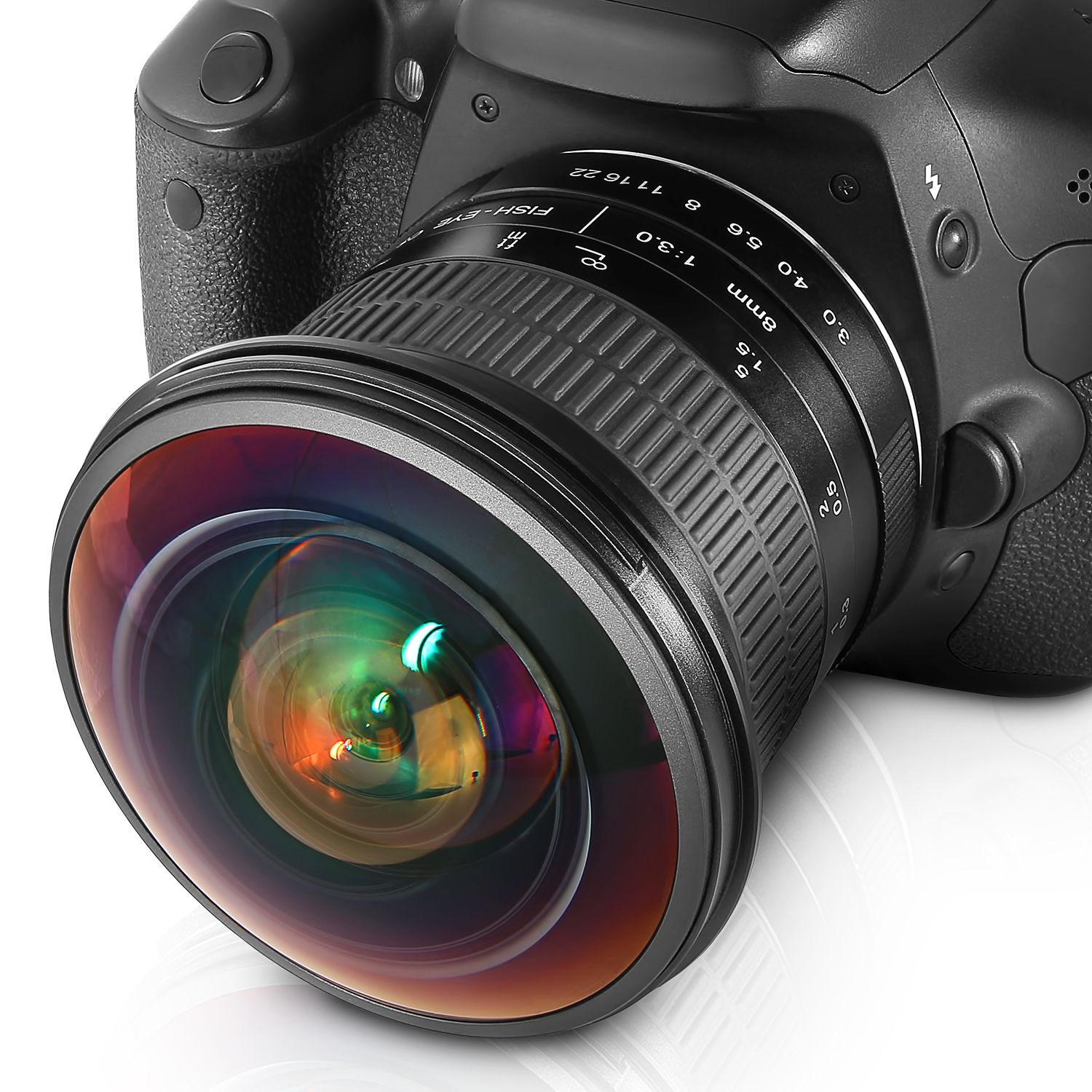 Altura Photo 8mm f/3.0 Professional Ultra Wide Angle Aspherical Fisheye Lens for Canon EOS 90D 80D 77D Rebel T7 T7i T6i T6s T6 SL2 SL3 DSLR Cameras 