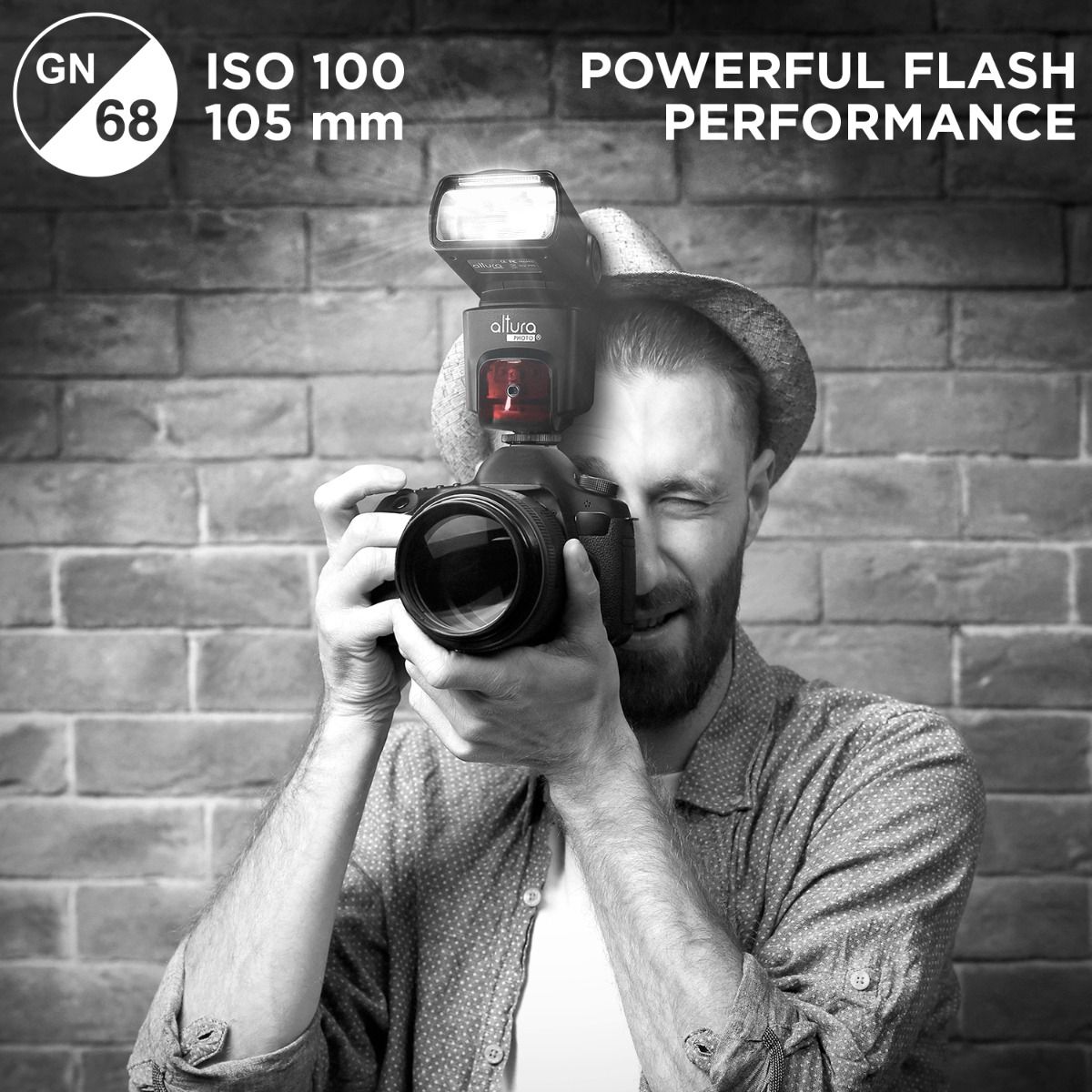 Camera Flash Speedlite Altura Photo AP-305C for Canon EOS R R5 R6 R7 R8 RP  90D 80D 70D SL3 Rebel T7 T7I T6 T6I 5D 6D 7D M5 M6 M50 M100 M200-2.4GHz