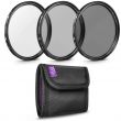 Altura Photo 3 Piece Filter Kit (UV-CPL-ND4) Works with any lens; manual or autofocus, digital or film